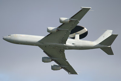 RAF Sentry AEW1 ZH102, on a practice run of its display routine. Boeing E-3D Sentry AEW1