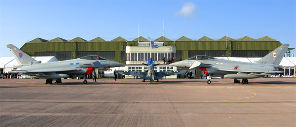 Eurofighter EF-2000 Typhoon FGR4s of Nos. 1 and 6 Squadrons, RAF Leuchars, Scotland.